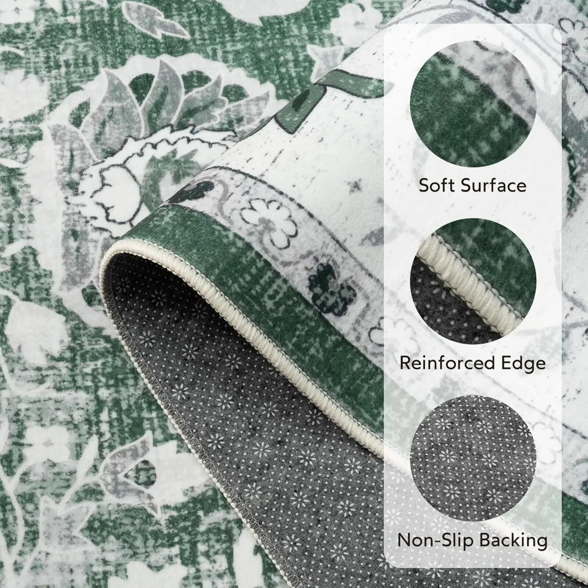 Green Rugs Living Room - 160x230 cm Machine - Image 2