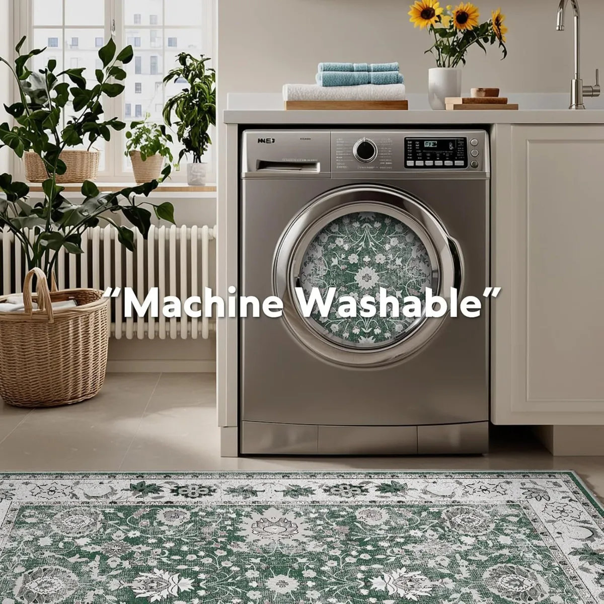 Green Rugs Living Room - 160x230 cm Machine - Image 3