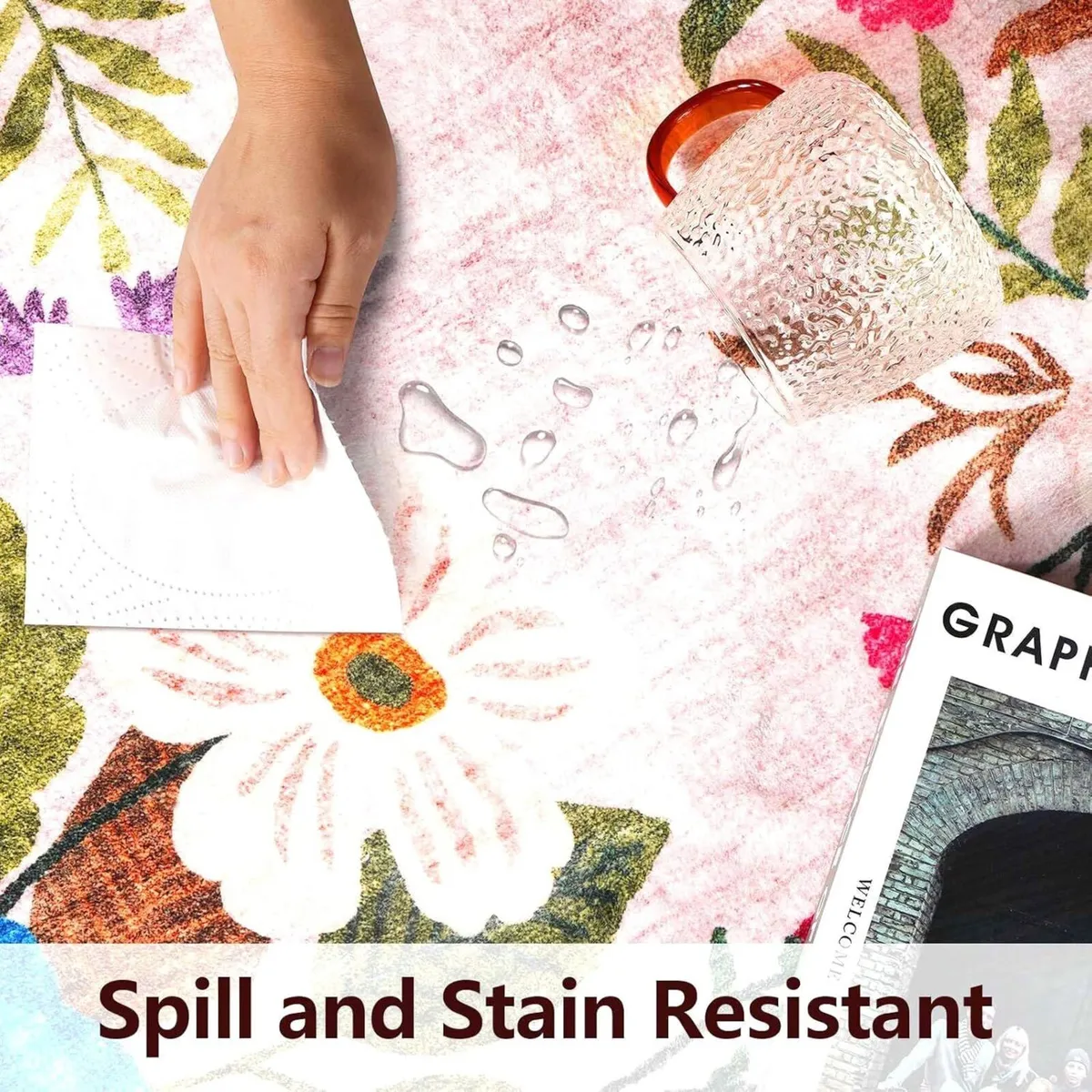 Machine Washable Rugs Living Room 240x300cm Non - Image 3