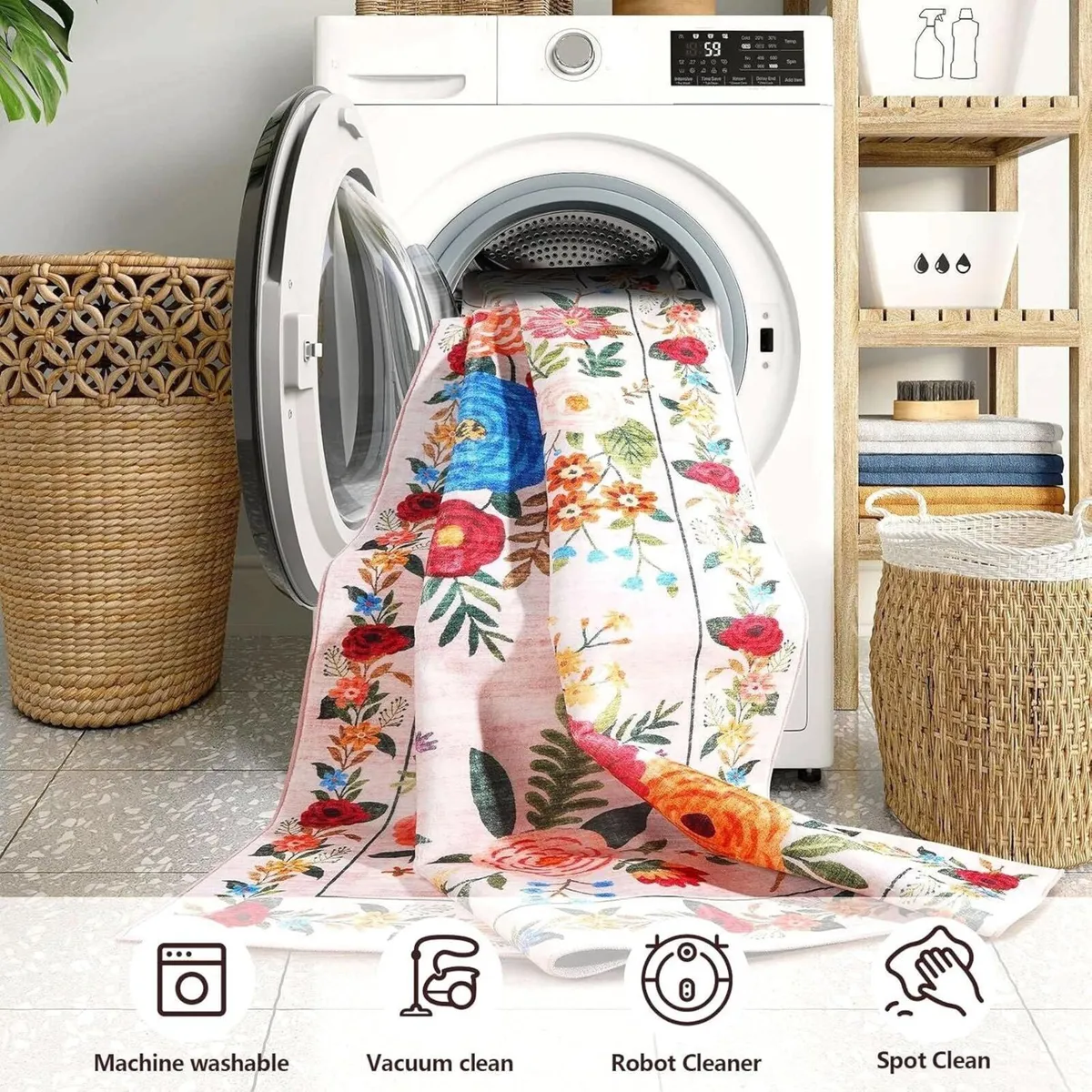 Machine Washable Rugs Living Room 240x300cm Non - Image 4