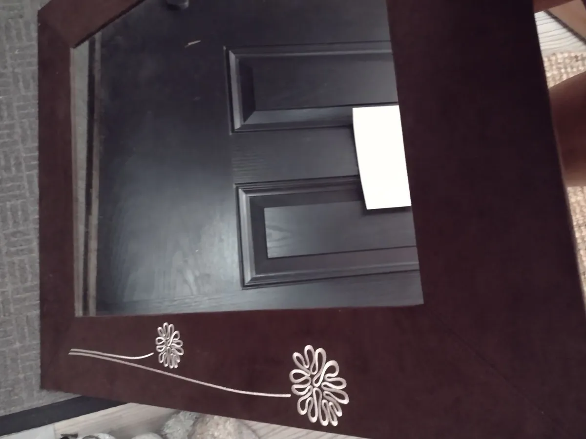 Heavy brown suede Hall/bedroom mirror - Image 4