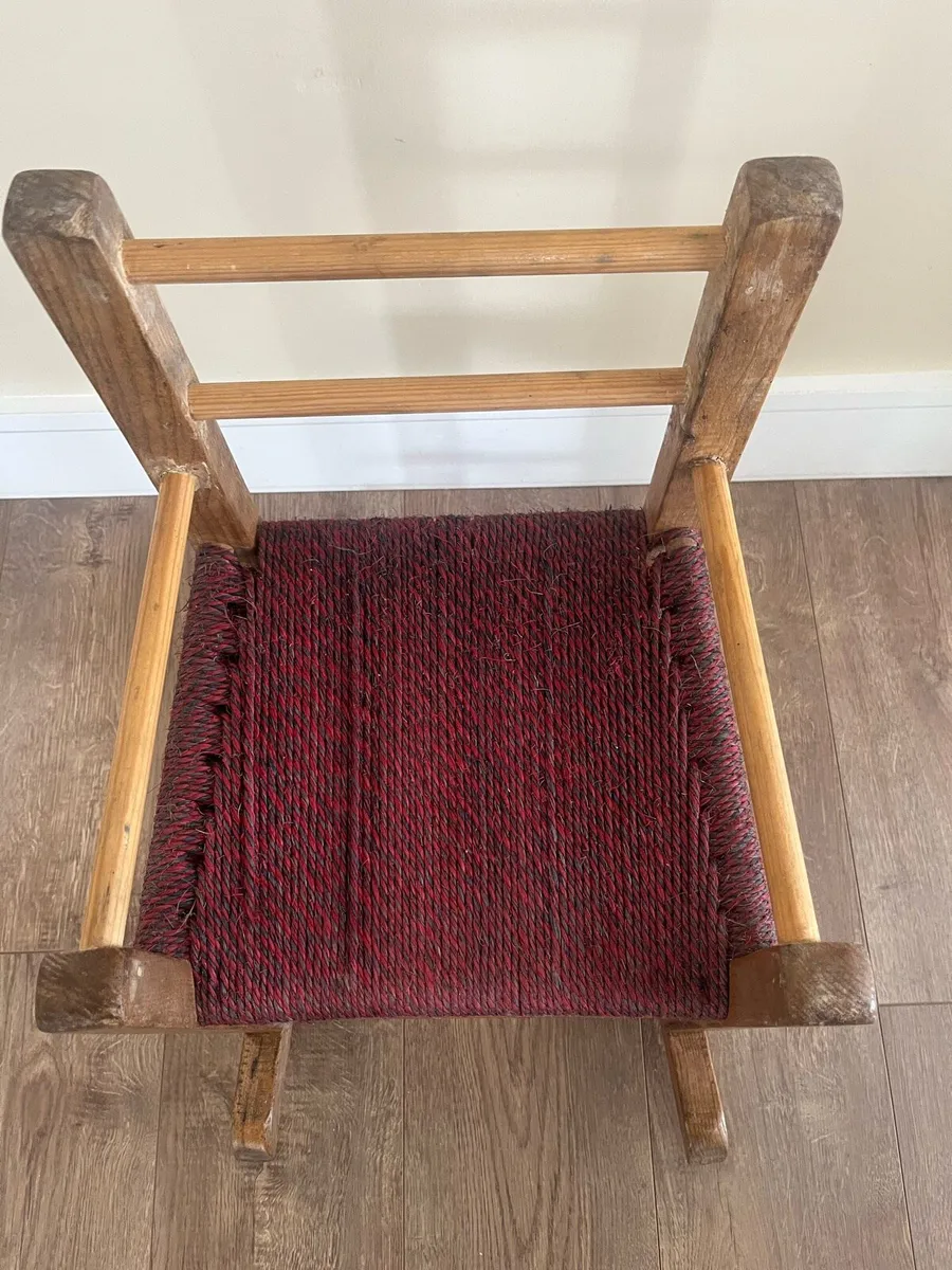 Vintage Irish Sugan Child’s Rocking Chair - Image 4