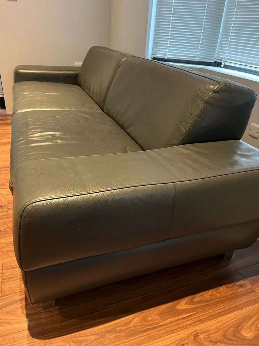 Black Leather Sofa - Image 1