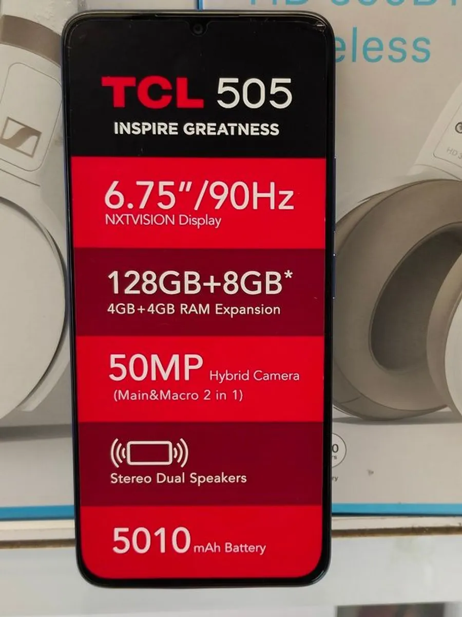 TCL 505 128GB 6.7" Ocean Blue Dual-SIM Factory Unlocked (Used) - Image 1