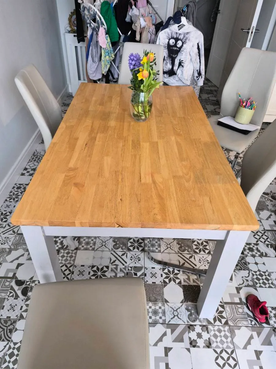 Solid Oak Dining Table - Image 1