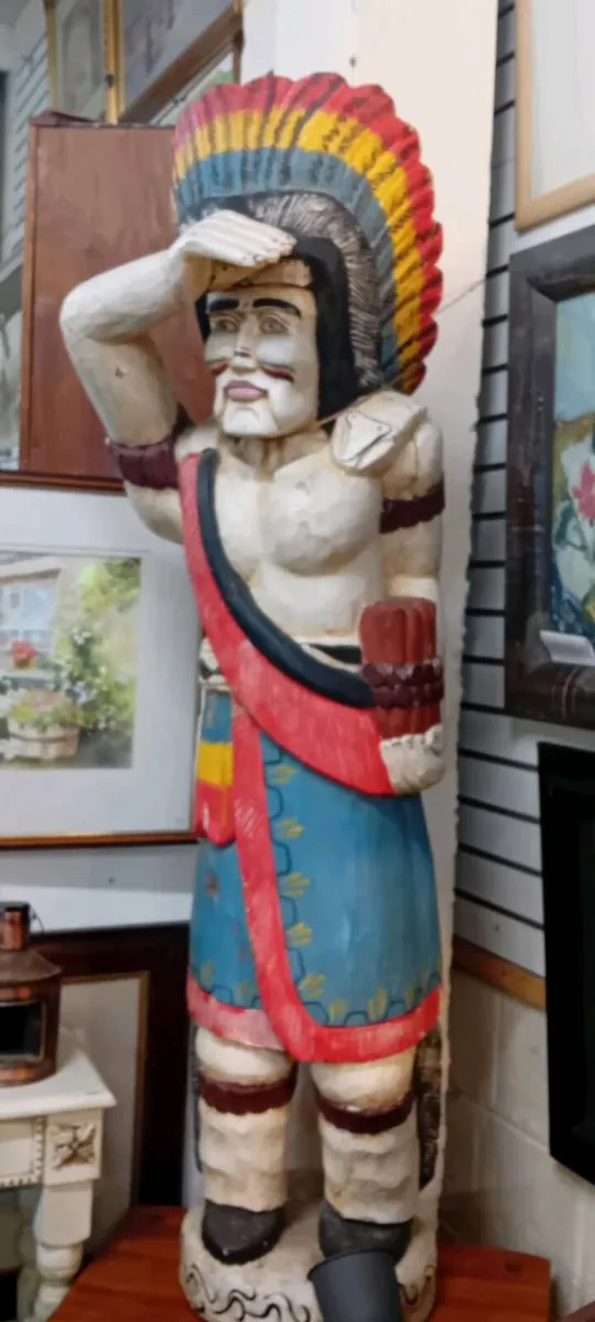Large Carved Indian Chief Statue