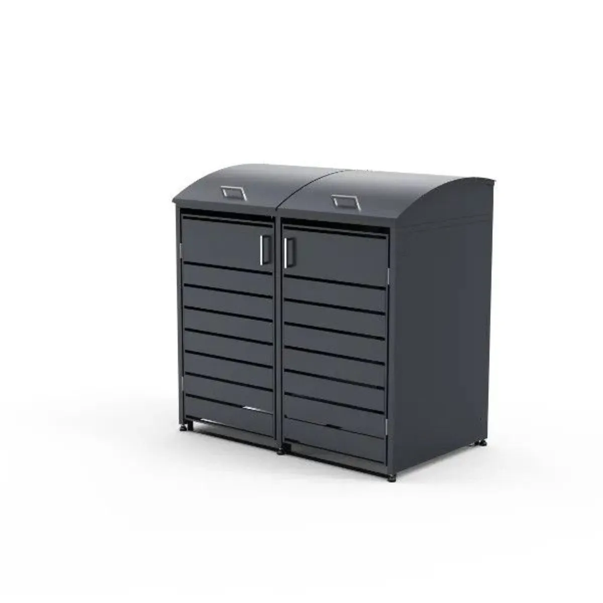 Premium 2-Bay Curved Crescent Bin Storage – Anthra - Image 3