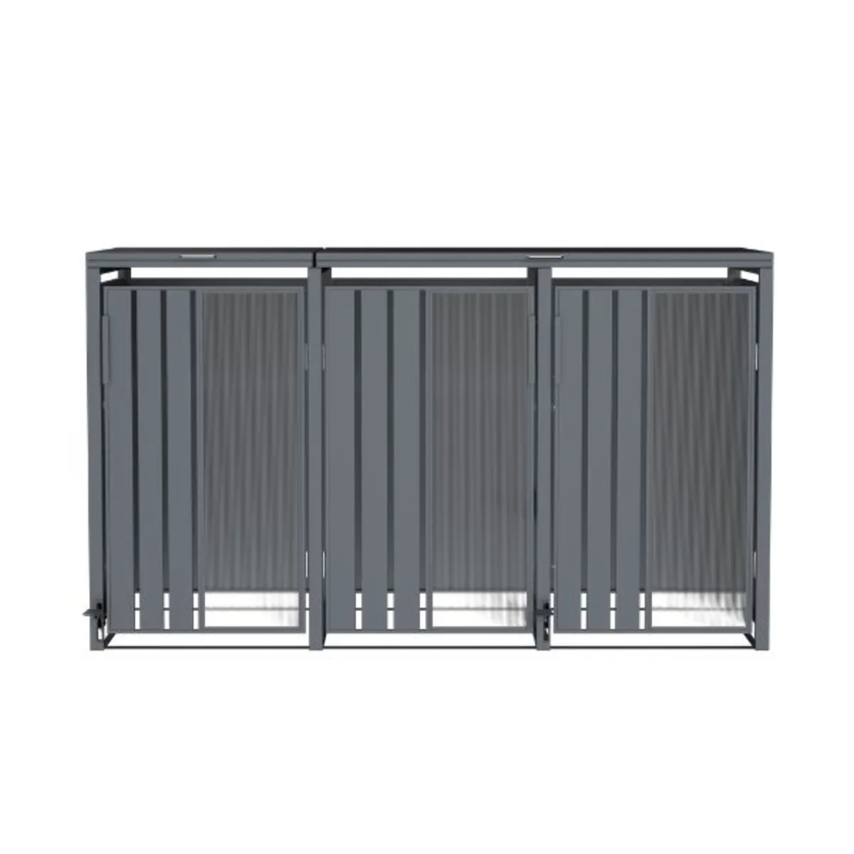 Opaque 3-Bay Premium Bin Shelter – High-End Modern - Image 2