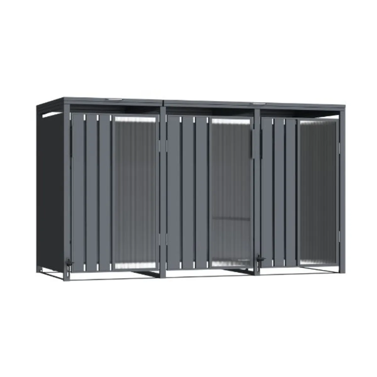 Opaque 3-Bay Premium Bin Shelter – High-End Modern - Image 3