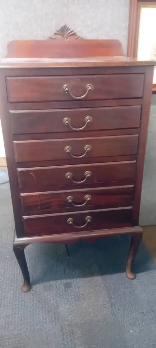 Antique Mahogany Music Cabinet - Image 1