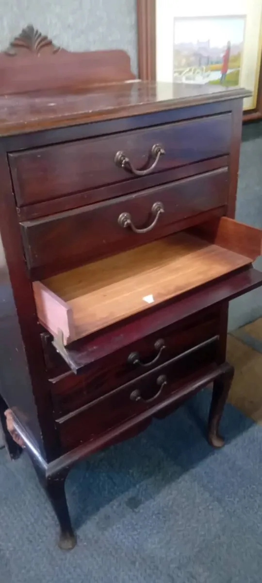 Antique Mahogany Music Cabinet - Image 2