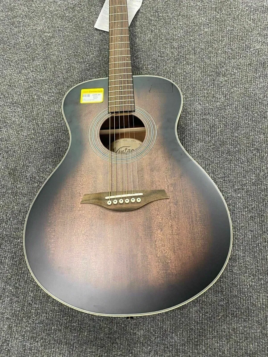Vintage V300 Brown Acoustic Guitar - Image 2