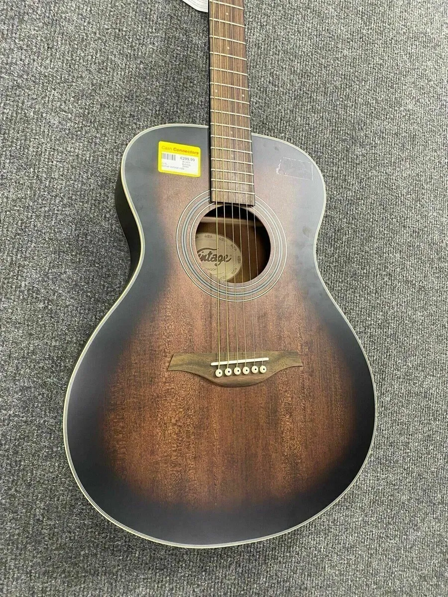 Vintage V300 Brown Acoustic Guitar - Image 3