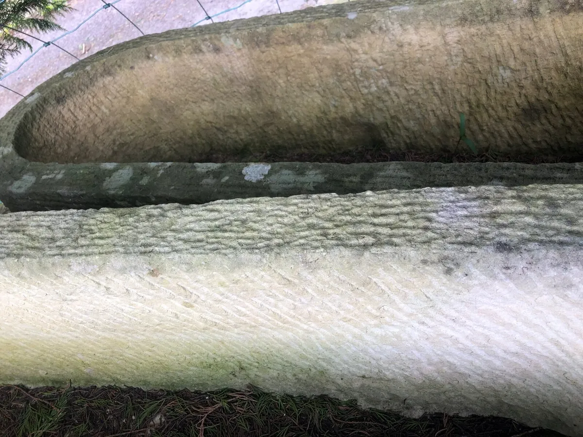 5 x beautiful hand carved stone troughs - Image 2