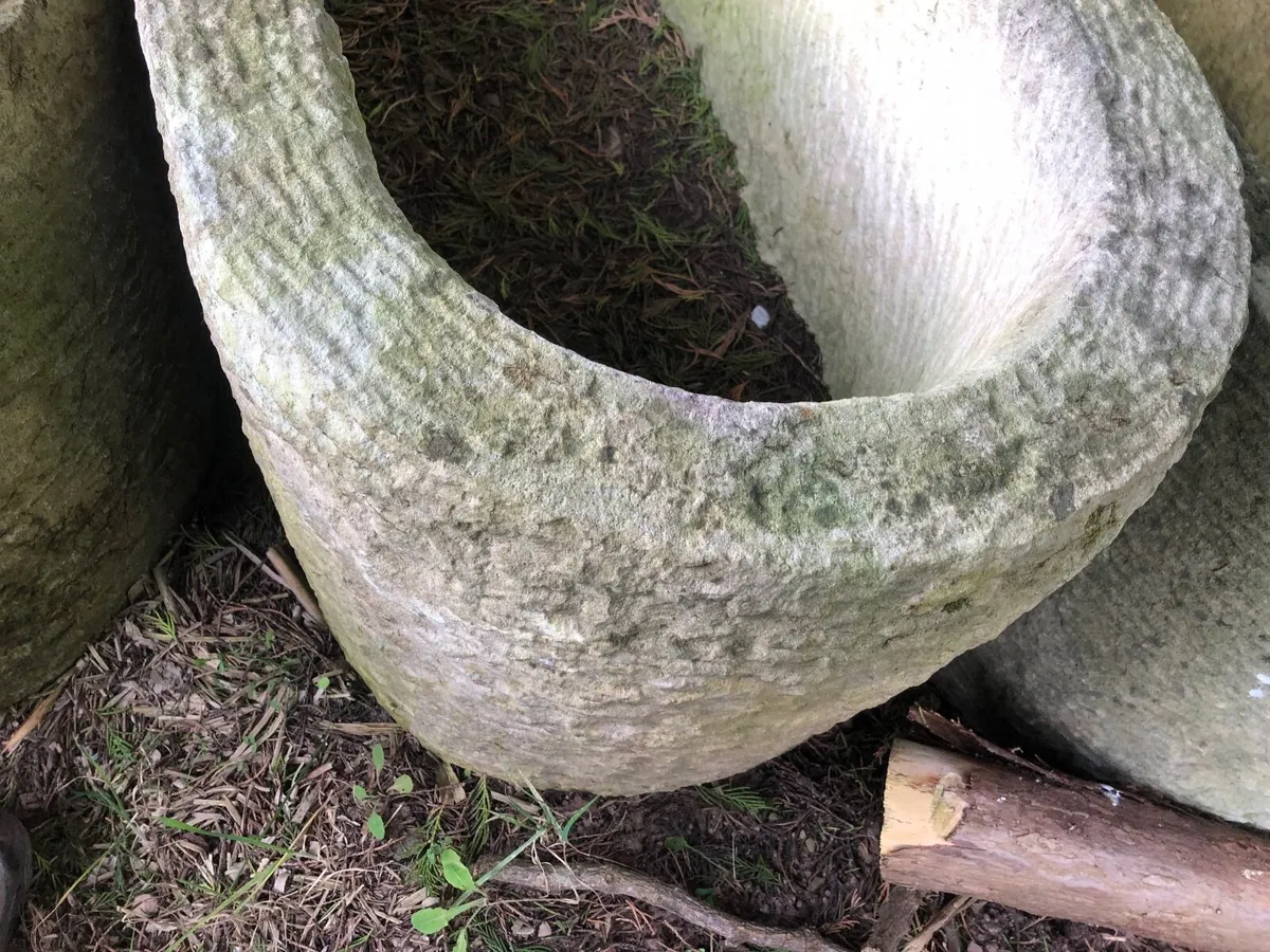 5 x beautiful hand carved stone troughs - Image 3