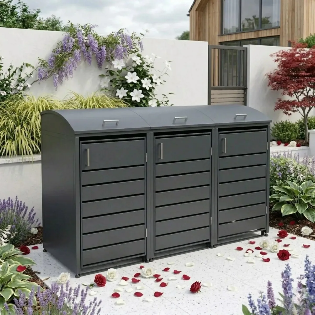 3-Bay Premium Curved Crescent Bin Store - Image 1