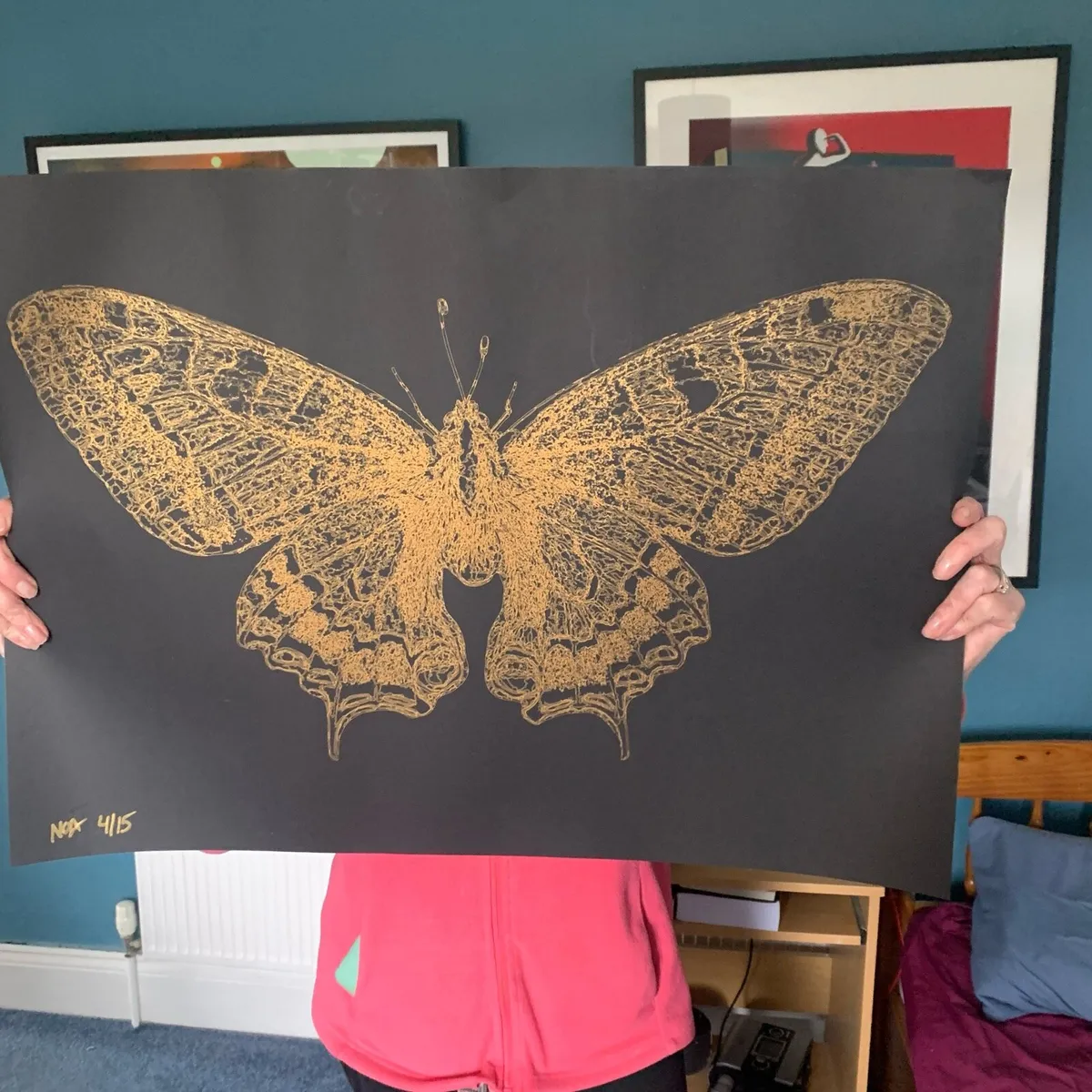 Noaprint - large gold butterfly limited edition