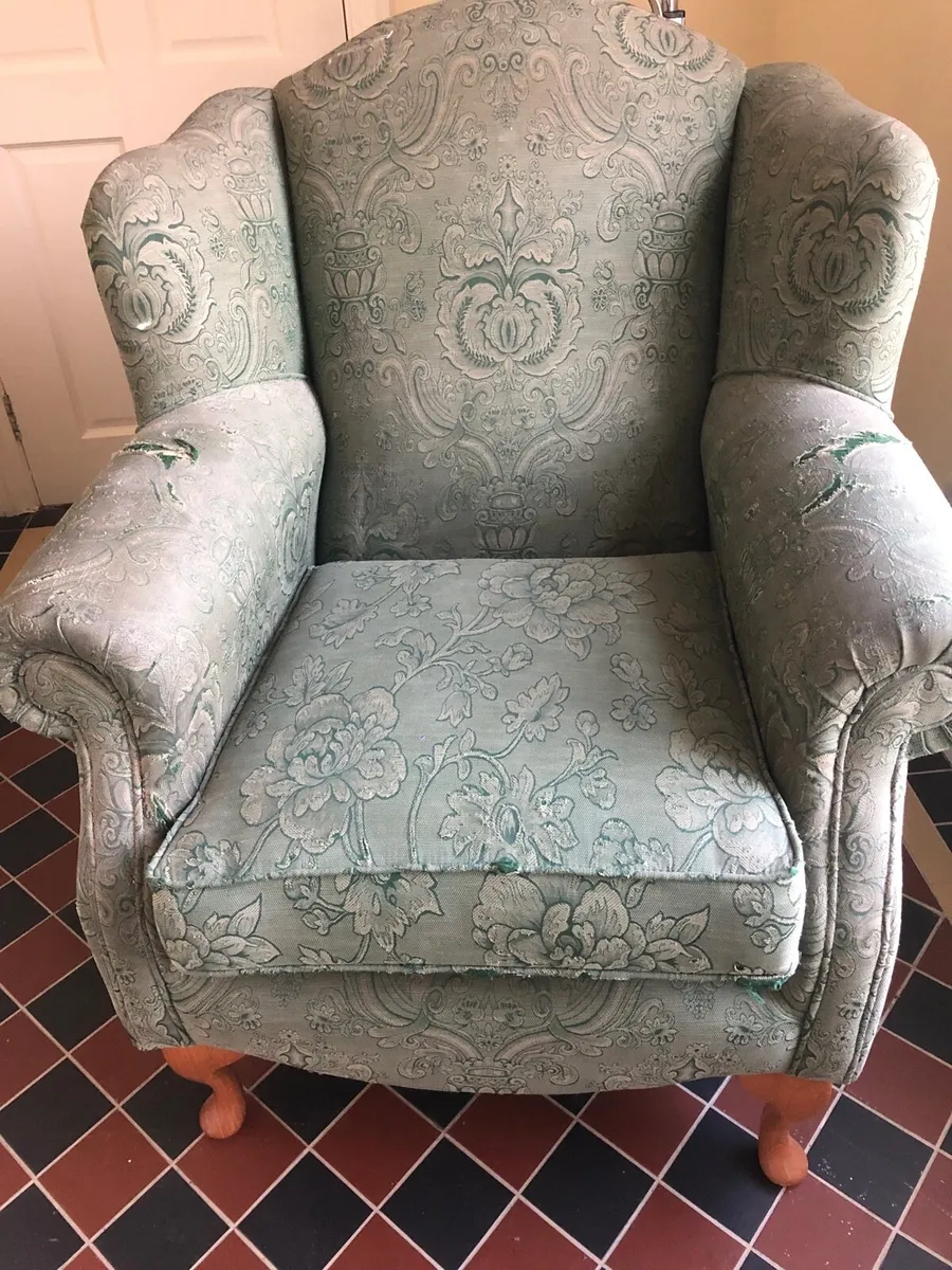 Queen Anne Wingback Chair - Limerick - Image 1