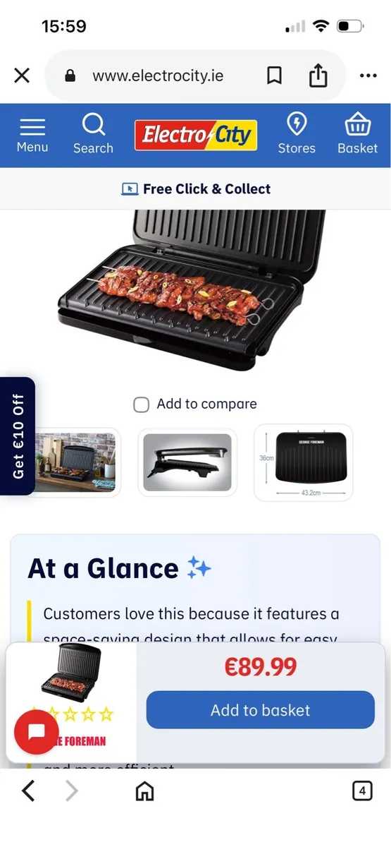 George Foreman LARGE Fit Family Grill - Image 4