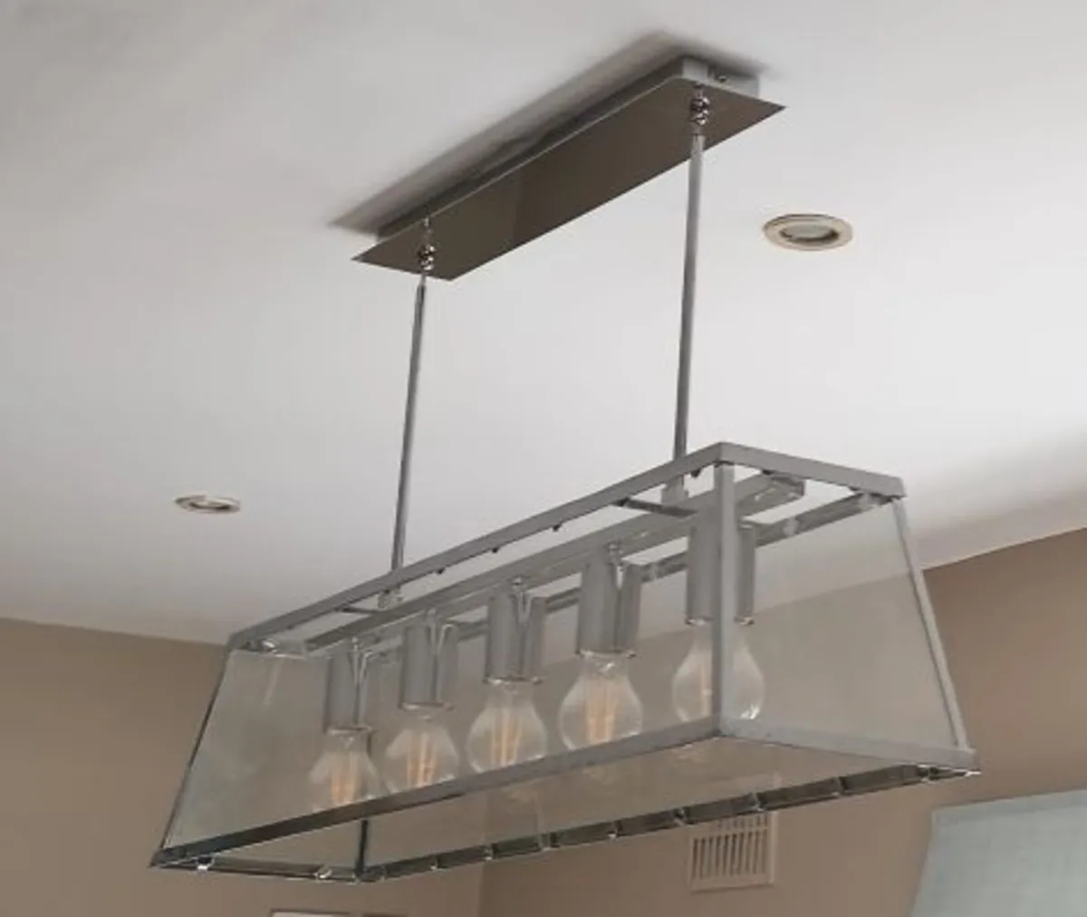 Modern 5 light glass dining table/island light - Image 1