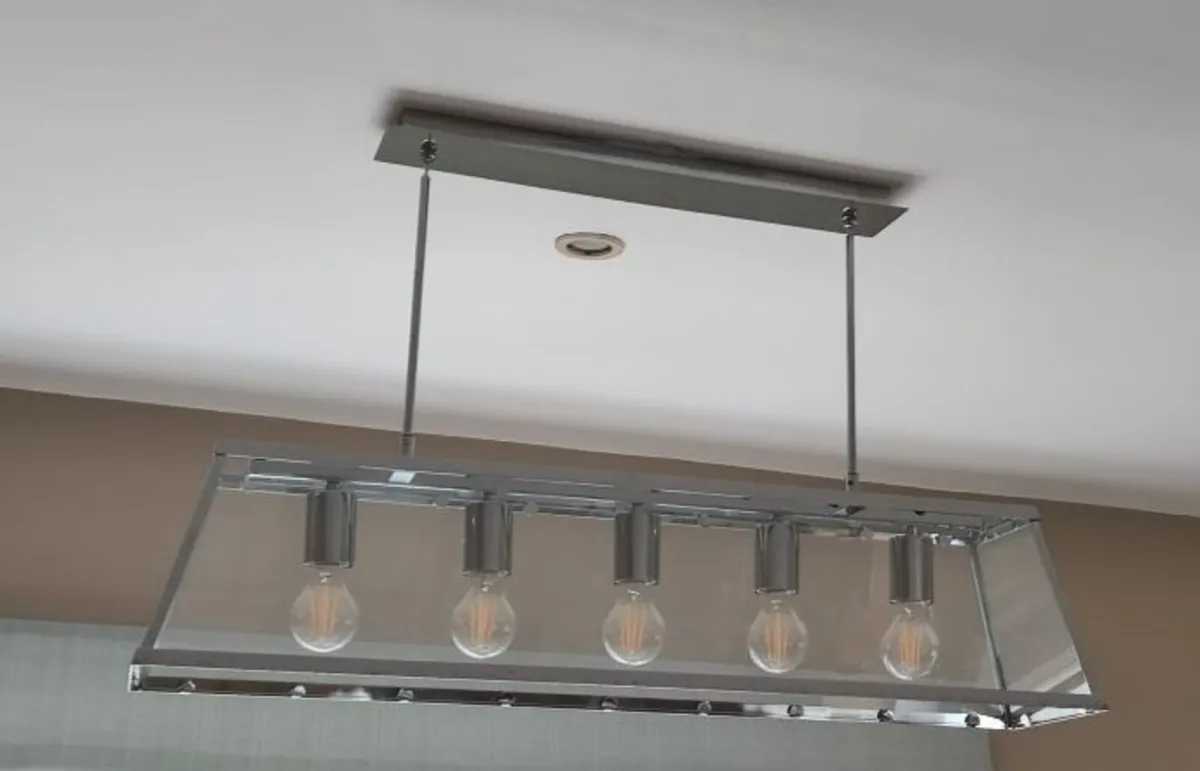 Modern 5 light glass dining table/island light - Image 2