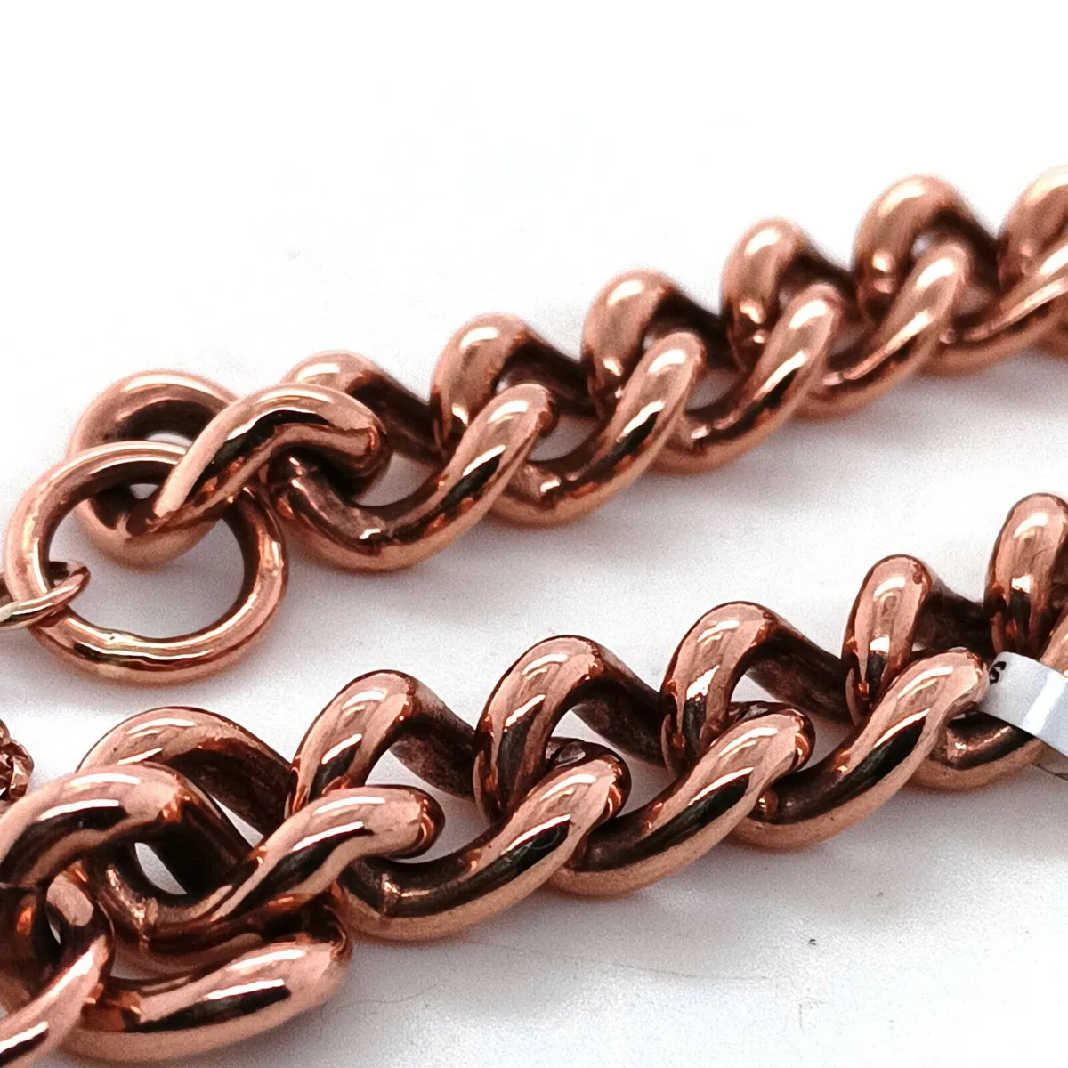 9k Rose Gold Vintage Curb Bracelet Heart Locket - Image 1
