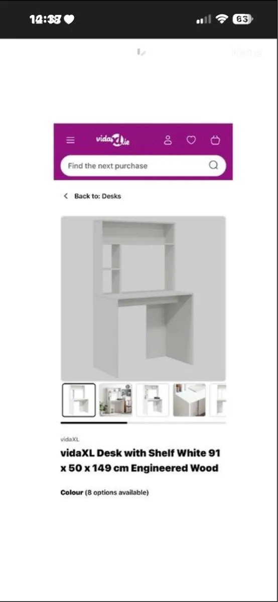 Desk with Shelf White - Image 1