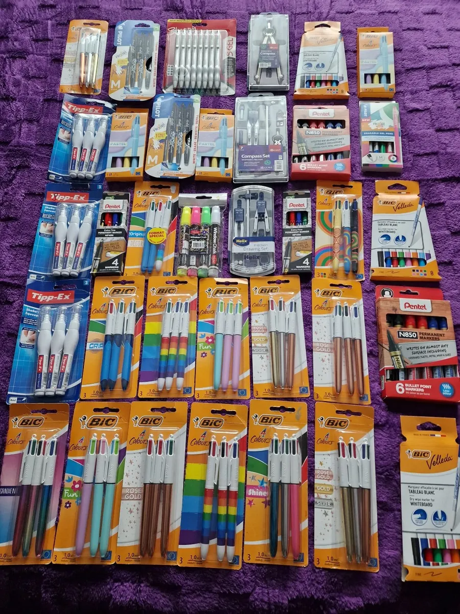 Bundle of pens,compass sets,tipp-ex,,markers etc - Image 3