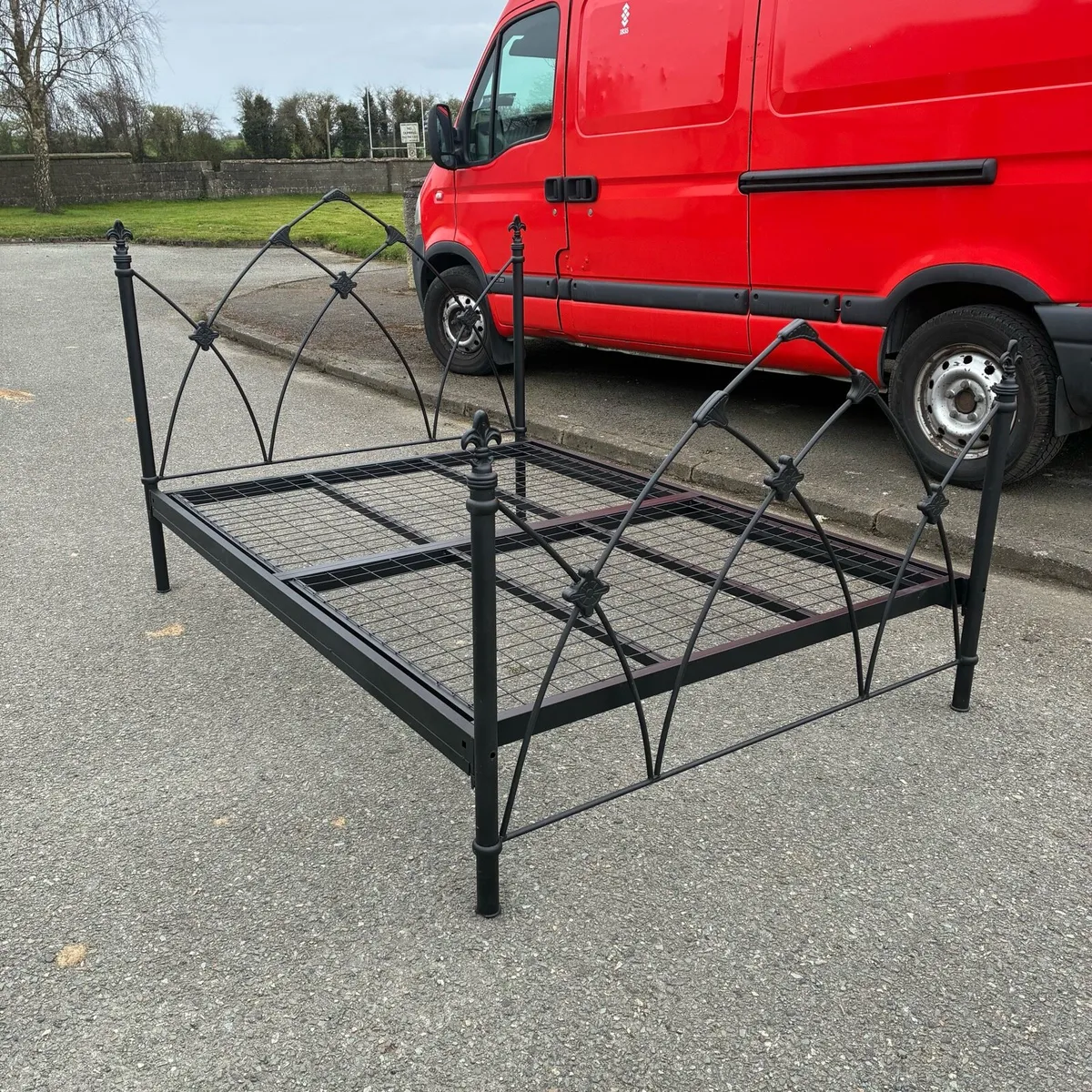 Black Double Bed Frame with mattress - Image 2