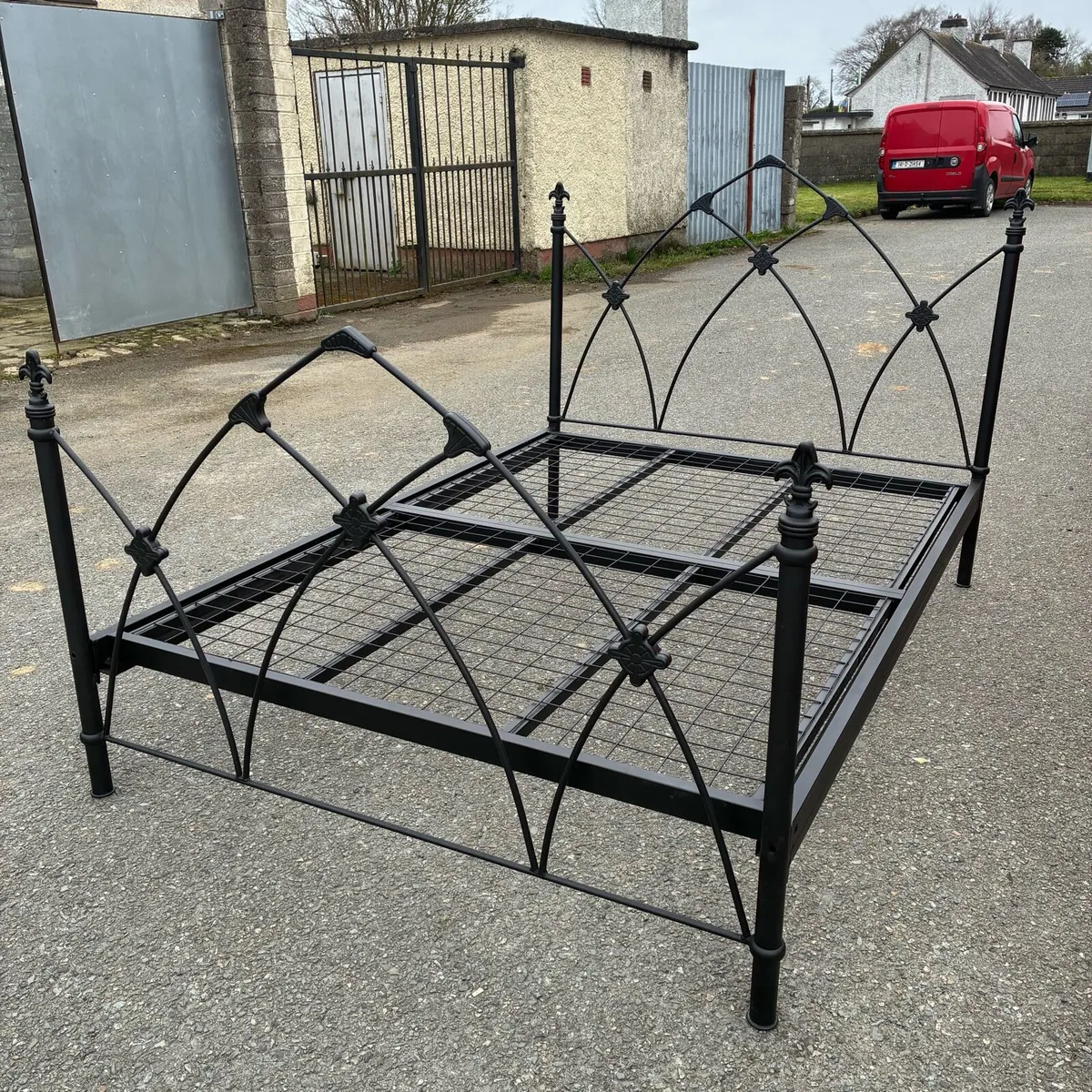 Black Double Bed Frame with mattress - Image 3
