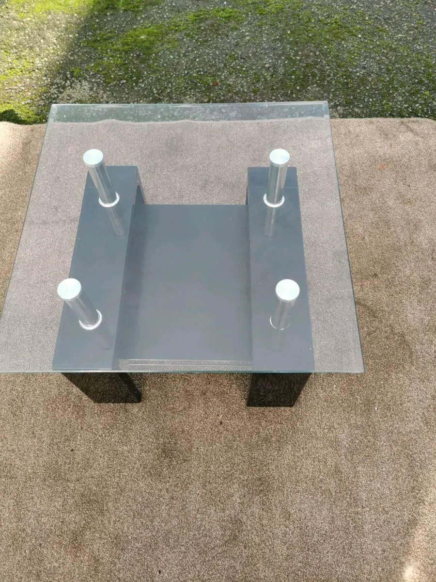 Coffee Table glass topped. - Image 3