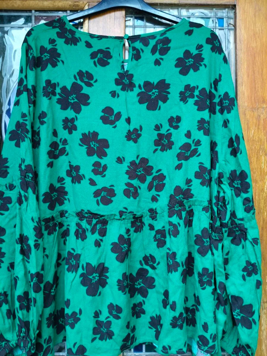 Apricot green and black Top New with tags 
Beautif - Image 2