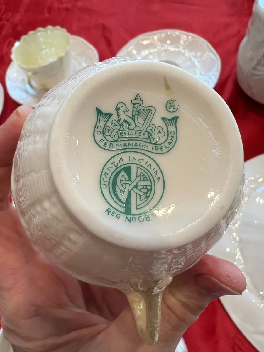 Beleek China Set With Green Shield Stamp - Image 2
