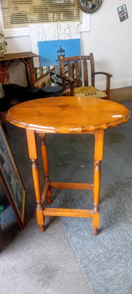 Antique Oak Lamp Table - Image 1