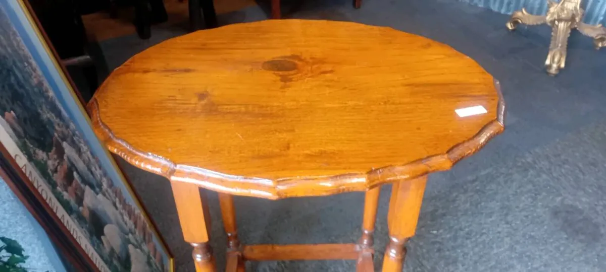 Antique Oak Lamp Table - Image 2