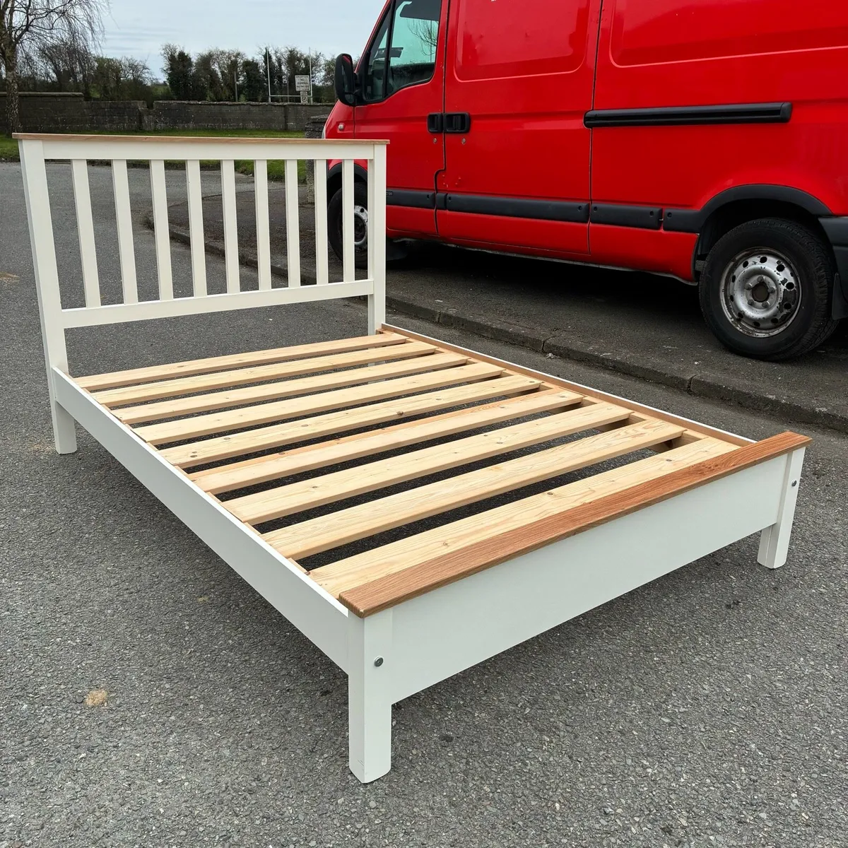 Solid Pine & Cream Double Bed Frame - Image 2