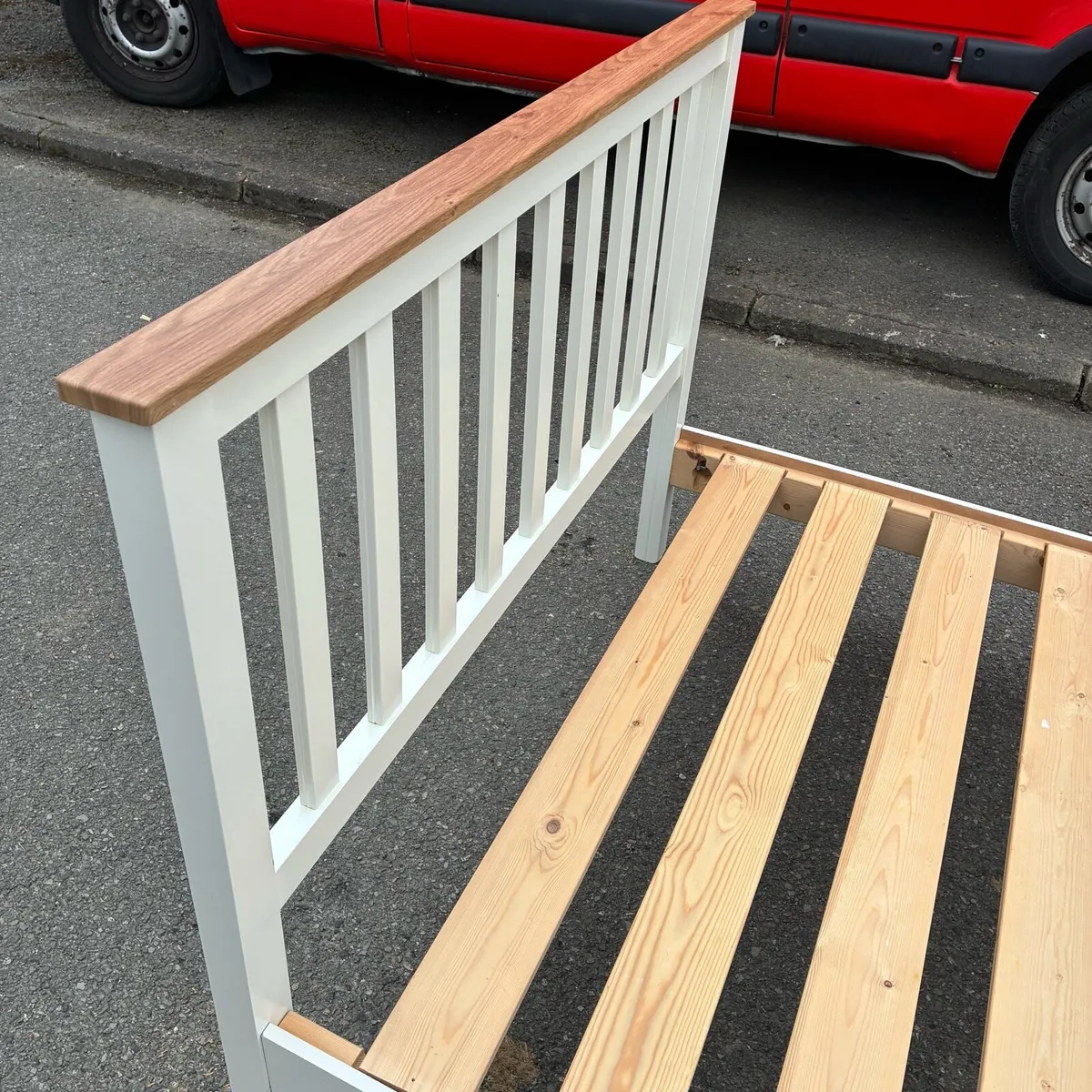 Solid Pine & Cream Double Bed Frame - Image 4