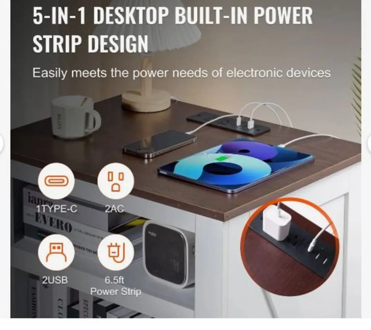 Farmhouse End Table, Square Night Stand - Image 2