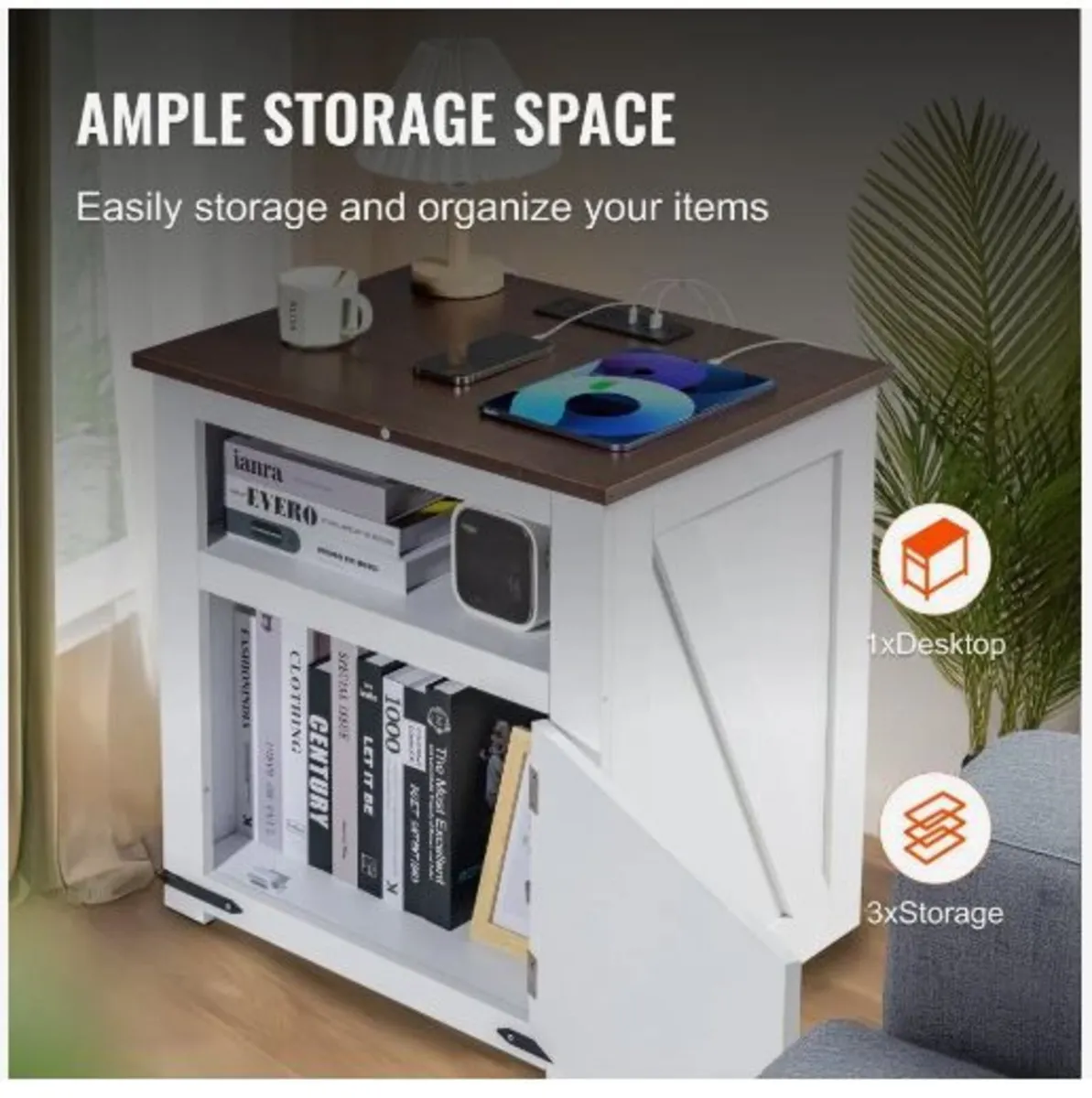 Farmhouse End Table, Square Night Stand - Image 4