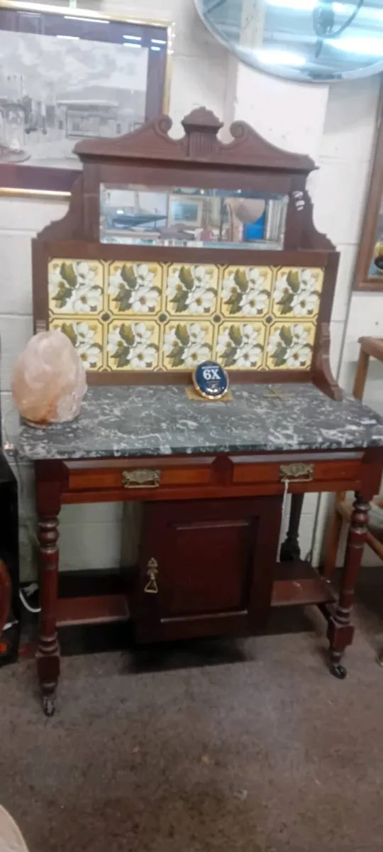 Edwardian Tile Backed Wash Stand