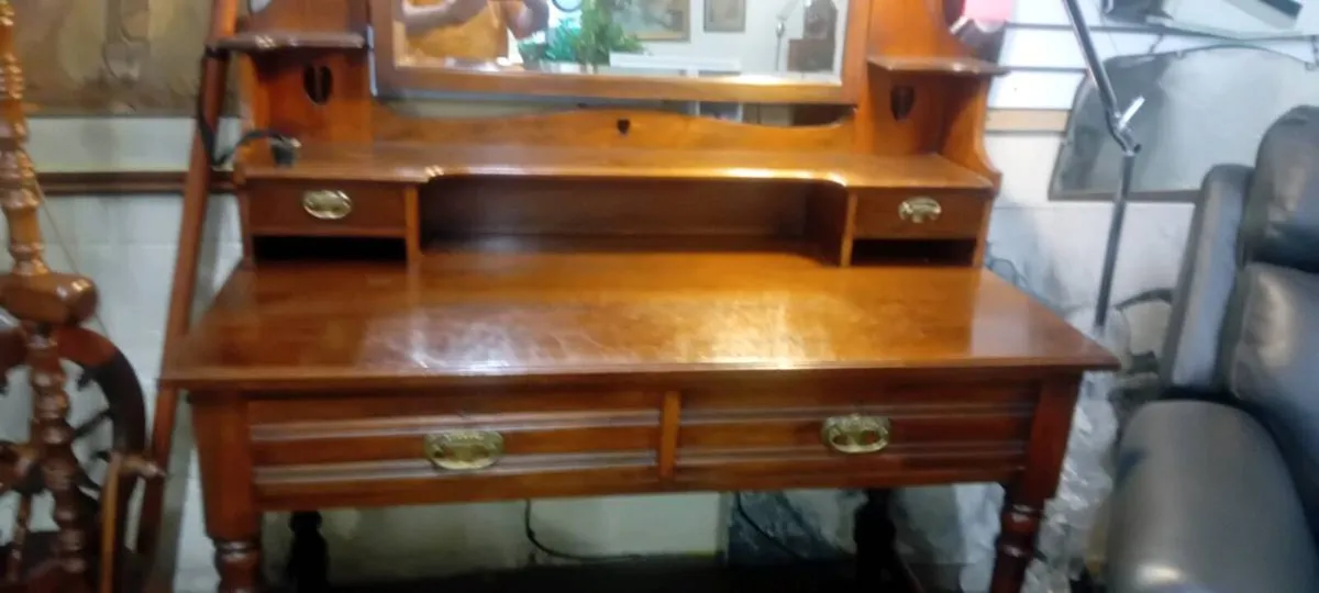 Large Edwardian Mahogany Dressing Table - Image 2
