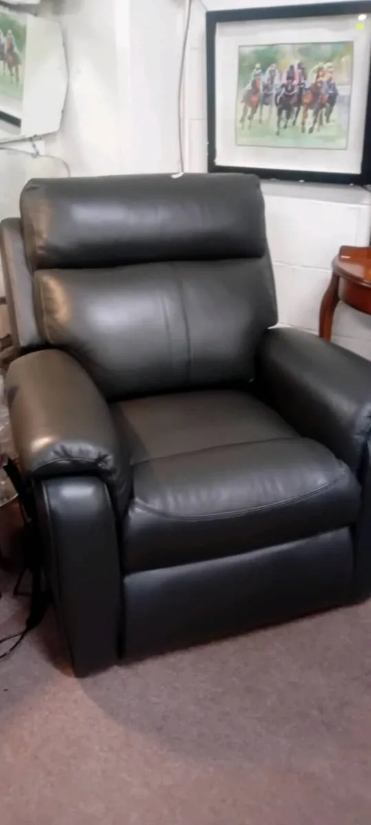 Original Lazeboy Leather Rise And Recline Armchair - Image 1