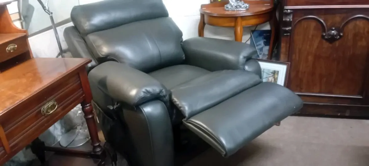 Original Lazeboy Leather Rise And Recline Armchair - Image 2