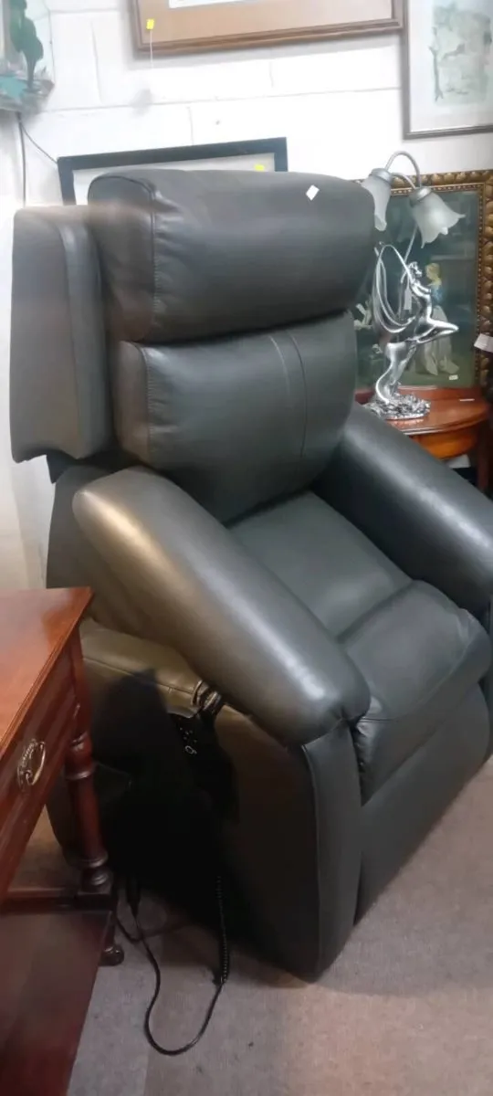 Original Lazeboy Leather Rise And Recline Armchair - Image 3