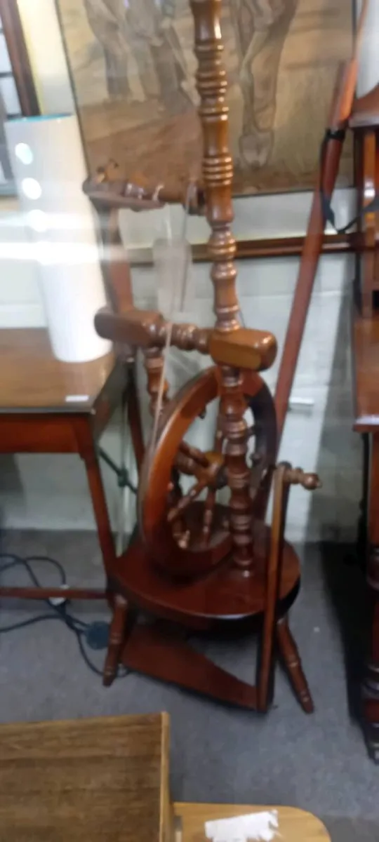 Vintage Spinning Wheel Standard Lamp - Image 1