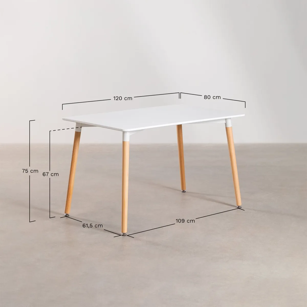 Rectangular Dining Table 100 x 80 - Image 3