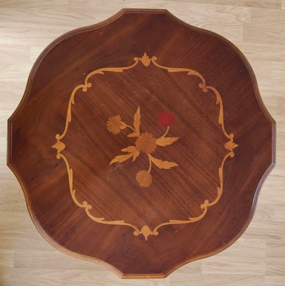 Vintage Italian Marquetry Wine Table Tripod - Image 2