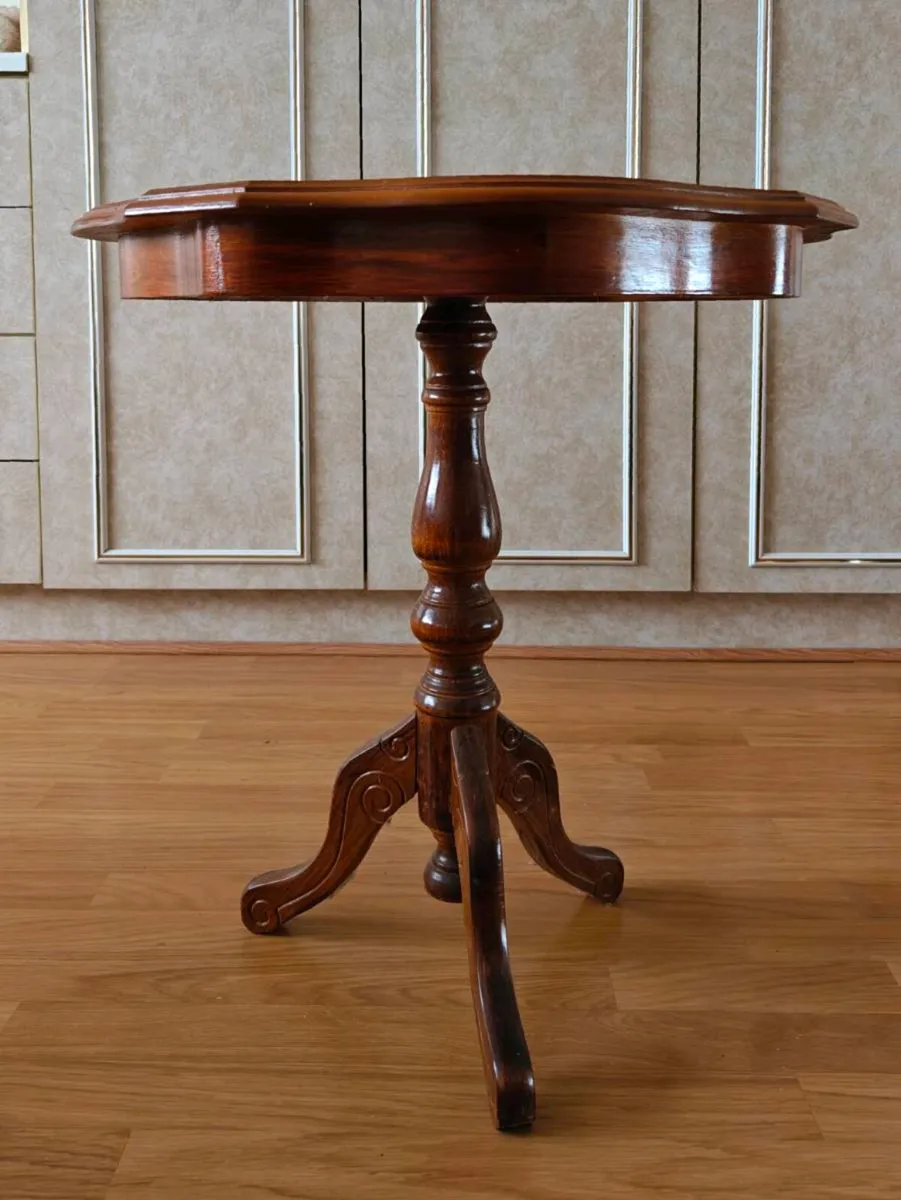 Vintage Italian Marquetry Wine Table Tripod - Image 3