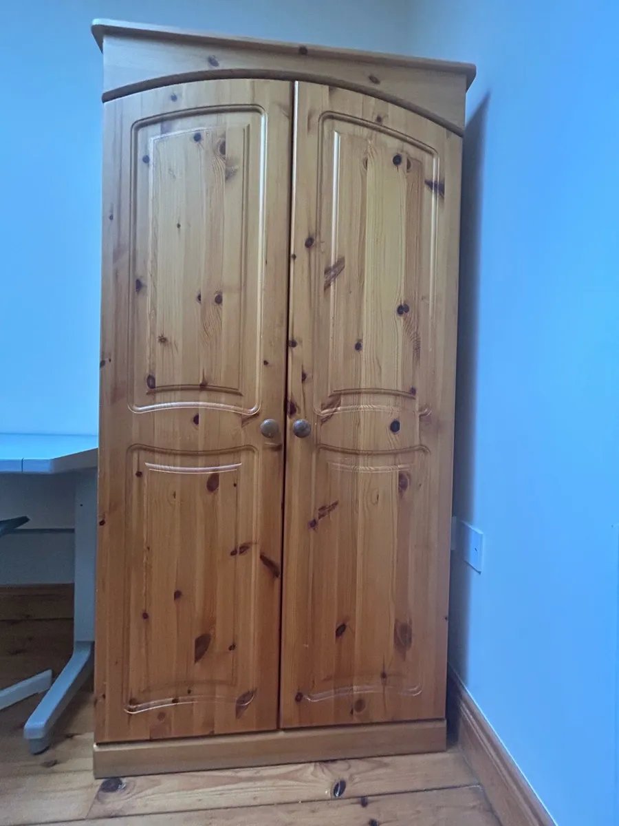 Solid Pine Double Wardrobe – Excellent Condition - Image 1
