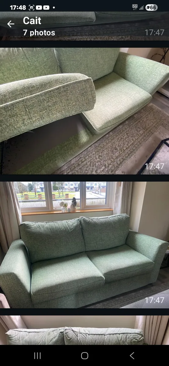 2 seater couch lime green - Image 3